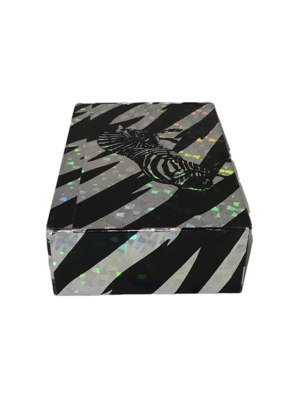 Vintage School Pencil Box Zebra Cracked Ice Made in USA General Box Company, EUC